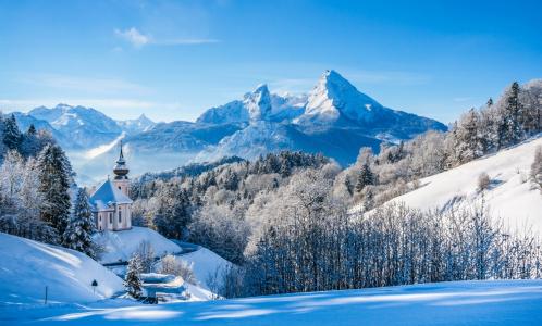 阿尔卑斯山,冬季,雪景,图片